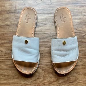 Kate Spade slip on white sandals ♠️